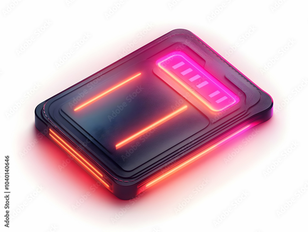 Poster flat macro digital wallet icon close up emitting soft glow modern buying digital transactions isolat