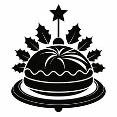 Parisian Christmas Pamonha pastry Black silhouette