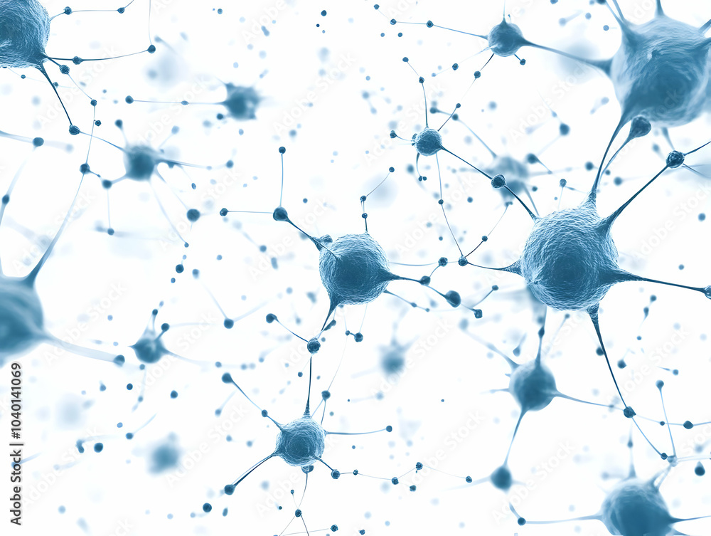 Aufkleber flat white neuron communication vector | interconnected neurons web | synaptic connections | mental 