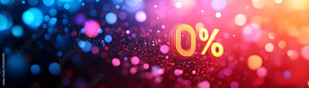Poster soft abstract percentage symbol bokeh concept glowing percentage symbol against vibrant bokeh backgr