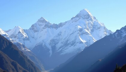 Fototapeta premium Majestic peaks under a clear sky