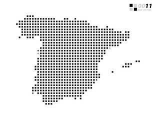 Vector abstract pixel black of Spain map. Organized in layers for easy editing.