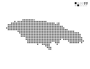 Fototapeta premium Vector abstract pixel black of Jamaica map. Organized in layers for easy editing.
