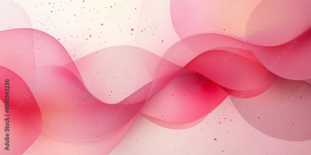 Poster delicate circular waves, soft pink backdrop with gentle flowing patterns creating a soothing visual 