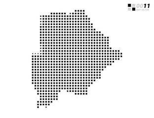 Vector abstract pixel black of Botswana map. Organized in layers for easy editing.