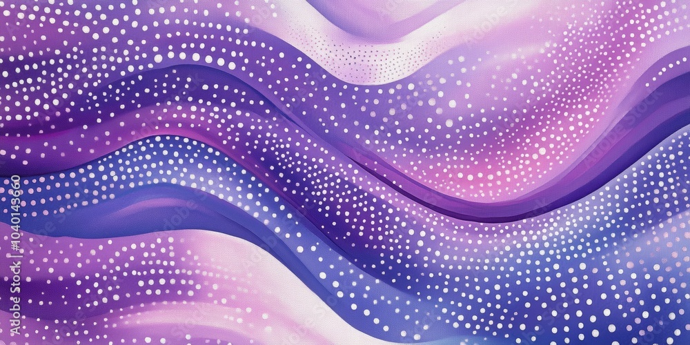 Poster lavender dreamscape, a gentle cascade of pastel dots creating a serene and harmonious flowing patter