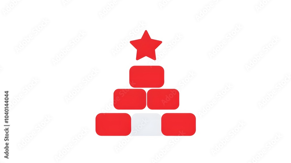 Poster A minimalist star shape rising with a bar graph, representing a company's emerging status in financial reports, no background
