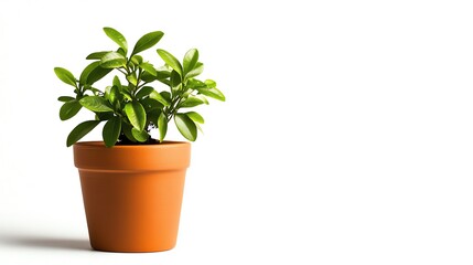 Fototapeta premium Potted plant, white isolate background