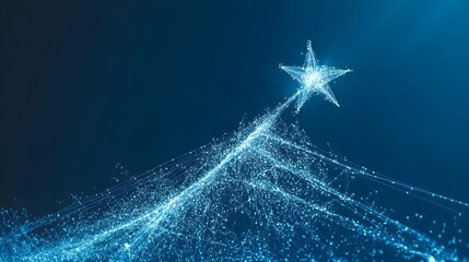 A bright star emerging from a performance graph, symbolizing exceptional growth in a corporate report, no background