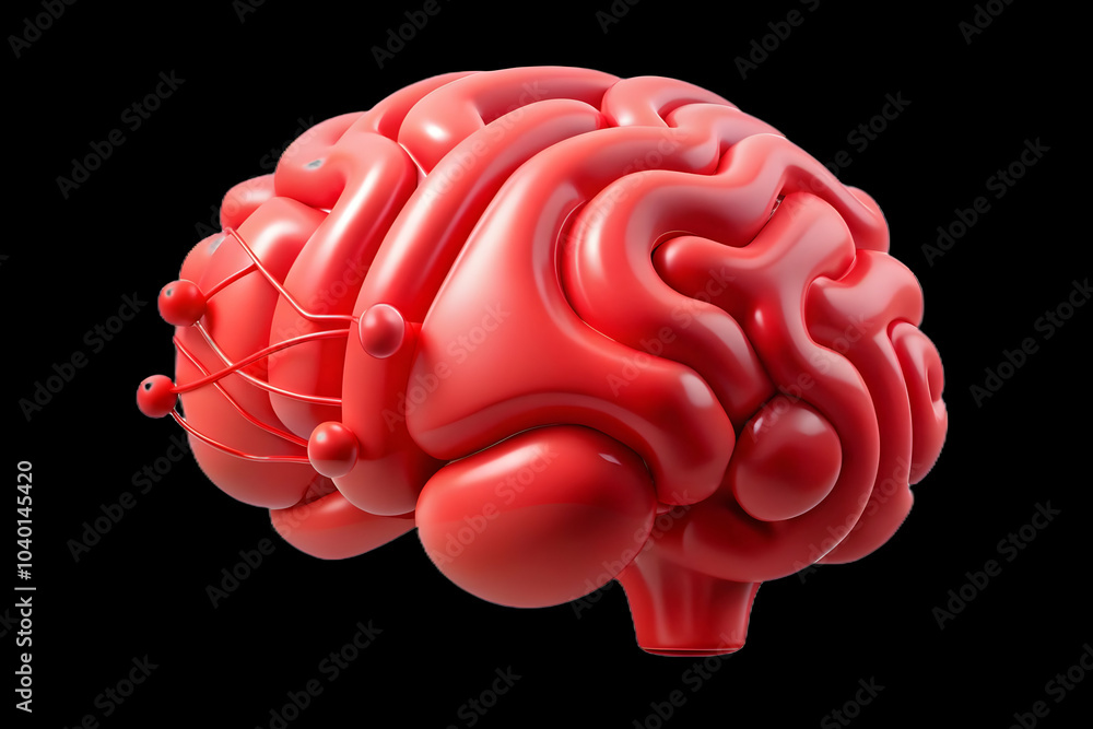 Poster abstract brain design ai business intelligence red background stock photo - attention grabbing visua