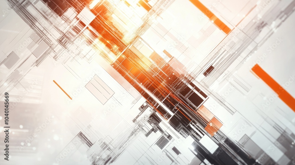 Aufkleber intersecting digital lines and geometric shapes for a modern tech process interface background