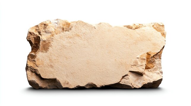 Stone block, white isolate background