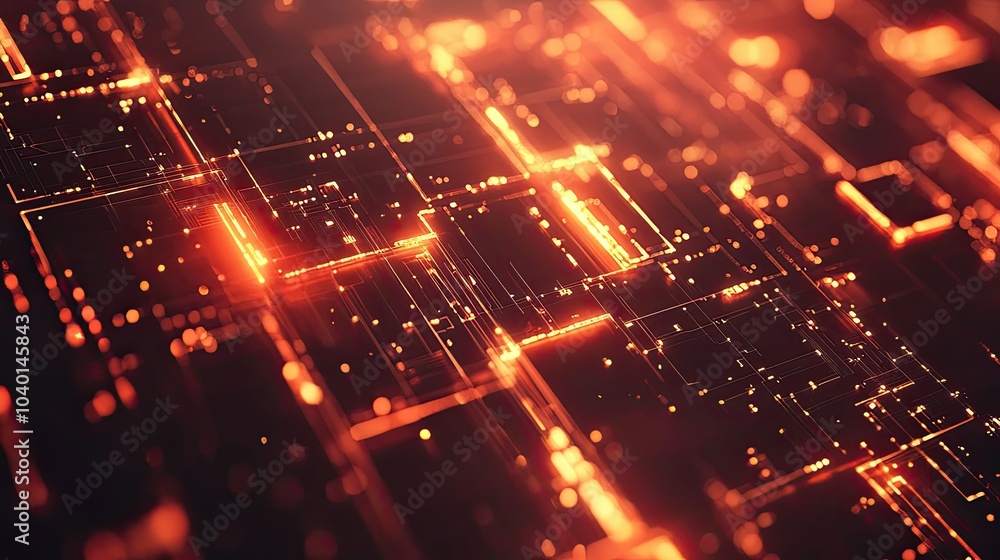 Aufkleber intersecting digital lines and geometric shapes for a modern tech process interface background