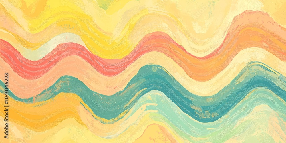 Aufkleber pastel zigzag flow, a gentle and vibrant design featuring soft colors in a zigzag pattern against a 