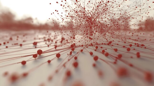 A close-up view of a branching decision tree model, with detailed nodes representing different paths in a business decision report, no background