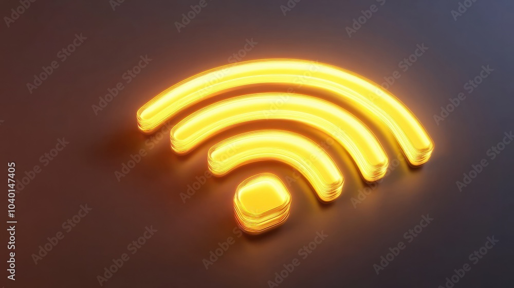 Poster Glowing wifi symbol representing internet connection