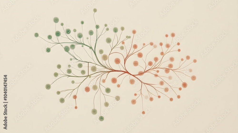 Poster A minimalist decision tree model, each branch representing a different business decision, clean and sharp lines, no background