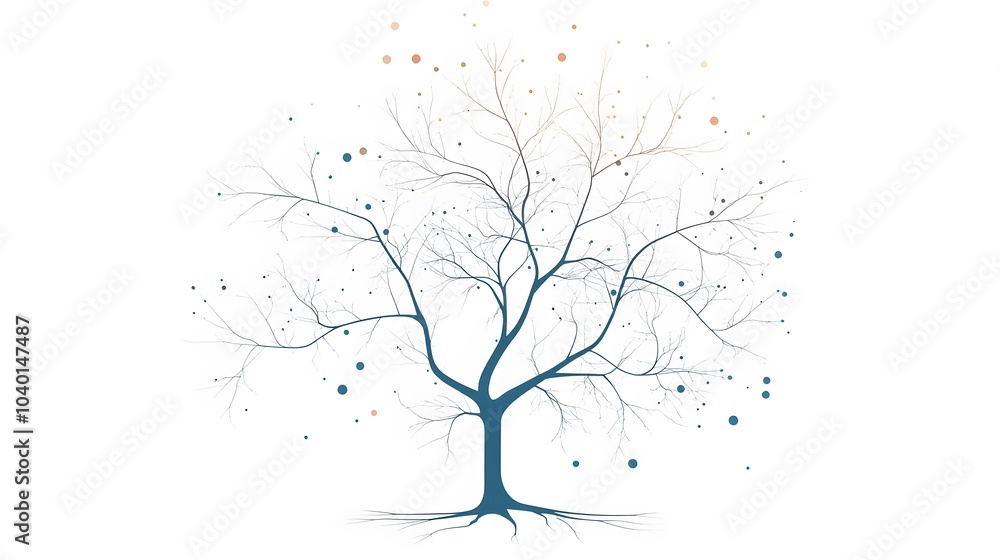 Poster A modern decision tree chart with clear branching paths, symbolizing data-driven business decisions, no background