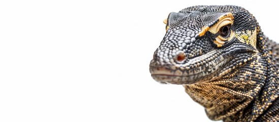 Fototapeta premium An image displaying an Asian water monitor lizard with a blank area for text or additional elements known as a copy space image