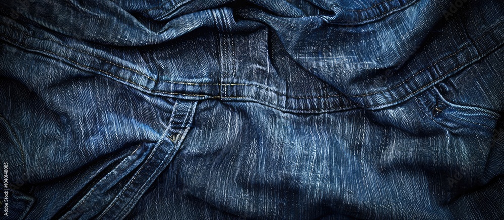 Poster close up shot of a blue jeans or denim texture background with an empty area for adding images known