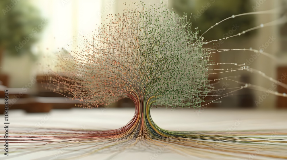 Leinwandbilder a detailed close-up of a decision tree model with intricate nodes, representing complex decision-mak