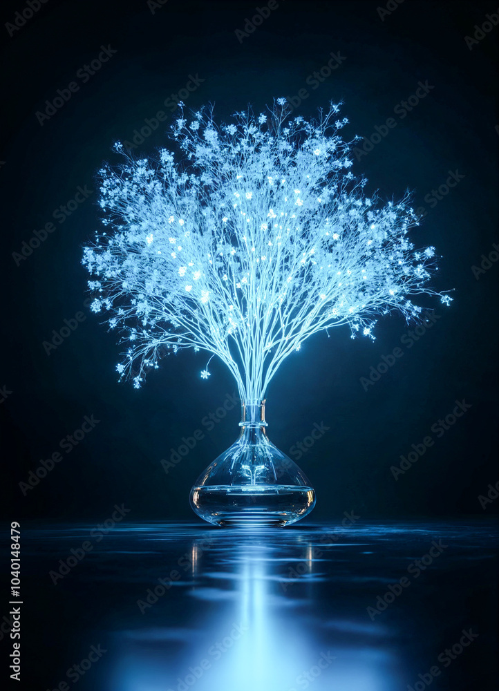 Poster a futuristic visualization of ai and data networks