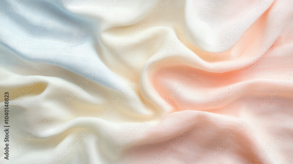 Poster a soft, flowing fabric with a smooth gradient of pastel colors, creating an elegant texture that hin