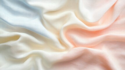 Obraz premium A soft, flowing fabric with a smooth gradient of pastel colors, creating an elegant texture that hints at luxury and sophistication.