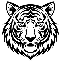 Tiger head vector silhouette 
