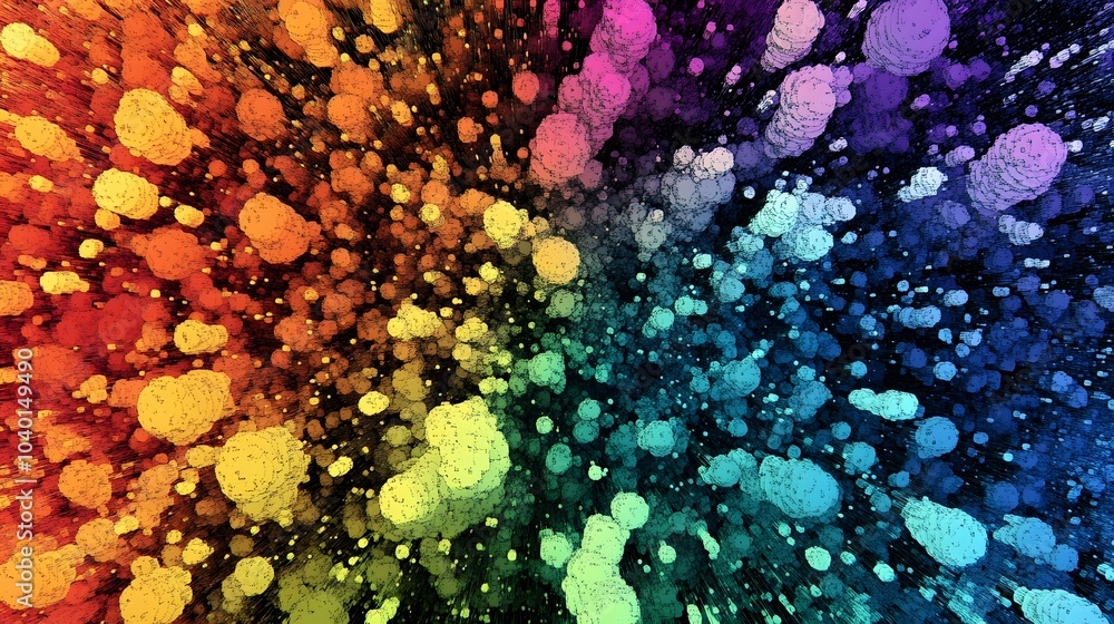 Poster a close-up of a k-means clustering model with distinct clusters in vibrant colors, each group clearl
