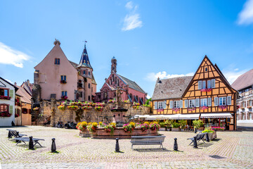 Altstadt, Eguisheim, Frankreich 
