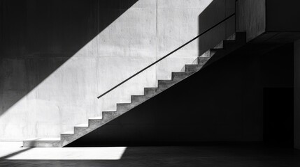 Fototapeta premium Clean and modern black-and-white minimalist abstract, highlighting the contrast between light, shadows, and linear textures