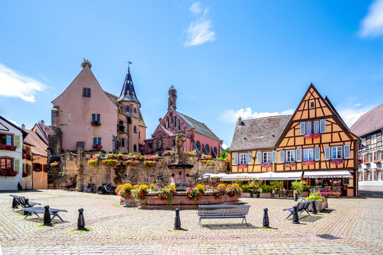 Altstadt, Eguisheim, Frankreich 