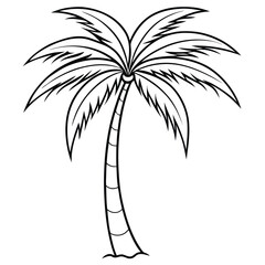 Obraz premium Palm Tree Silhouette Vector Art Illustration for Natural Forest Design.