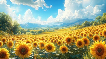 Obraz premium Sunflowers in a Field