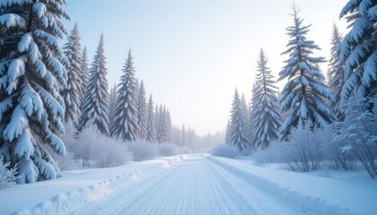 Fototapeta premium Whispers of winters serene beauty