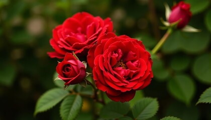  Blooming beauty  A trio of vibrant red roses