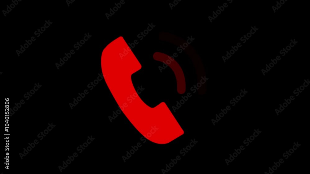 Poster abstract phone incoming call ringing icon concept animation with alpha channel.