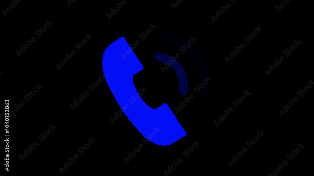 Poster abstract phone incoming call ringing icon concept animation with alpha channel.