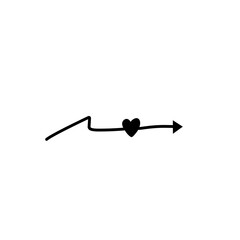 valentine heart arrow icon