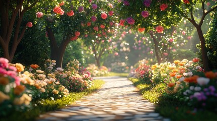 Naklejka premium Serene Garden Path