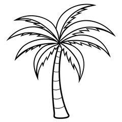 Fototapeta premium Palm Tree Silhouette Vector Art Illustration for Natural Forest Design.