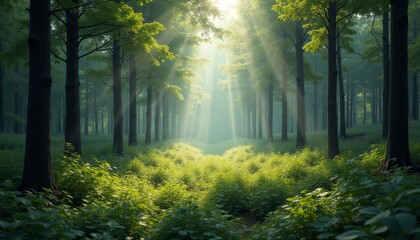 Obraz premium Enchanted Forest A Path of Light