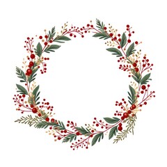 Naklejka premium Christmas decorate border christmas pattern wreath. Image .