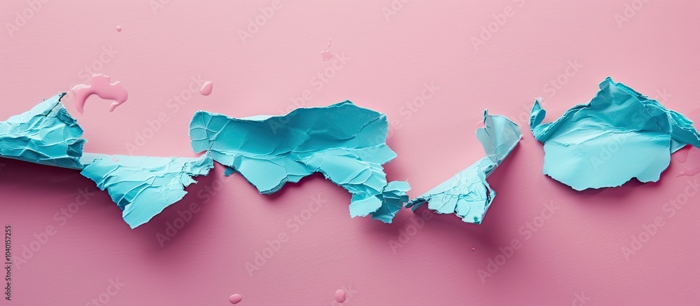 Poster message of operational efficiency on torn blue paper against pink background serves as a symbolic im