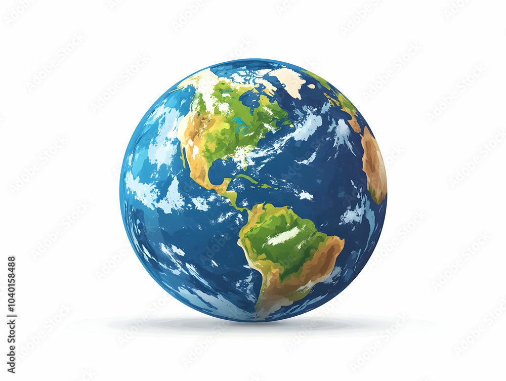 Poster flat glossy earth globe on white background for esg business responsibility concept - vector illustr