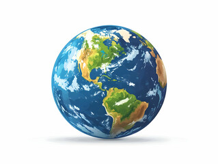 Flat Glossy Earth Globe on White Background for ESG Business Responsibility Concept - Vector Illustration Emphasizing Environmental Focus and Copy Space for Smart Business Presentations