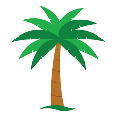 Palm Tree Silhouette Vector Art Illustration for Natural Forest Design.