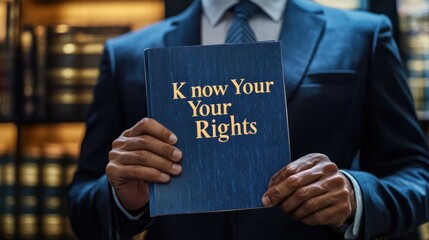 Human rights lawyer holding "Know Your Rights" pamphlet