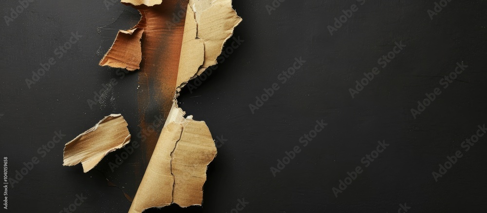 Poster educational growth message on torn cardboard against black backdrop symbolizing educational progress